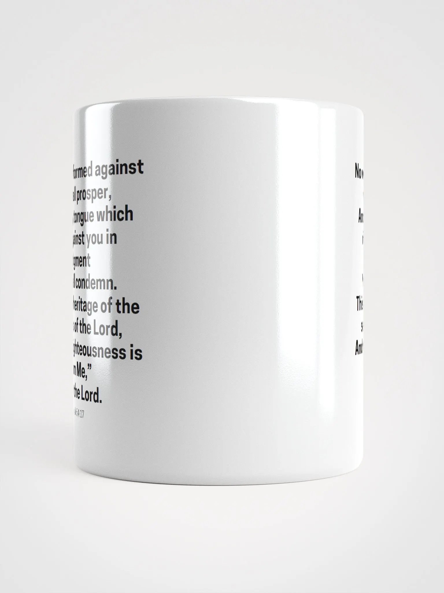 No Weapon Formed Against You Shall Prosper Isaiah 54:17 White Glossy Mug 11/15/20oz product image (5)