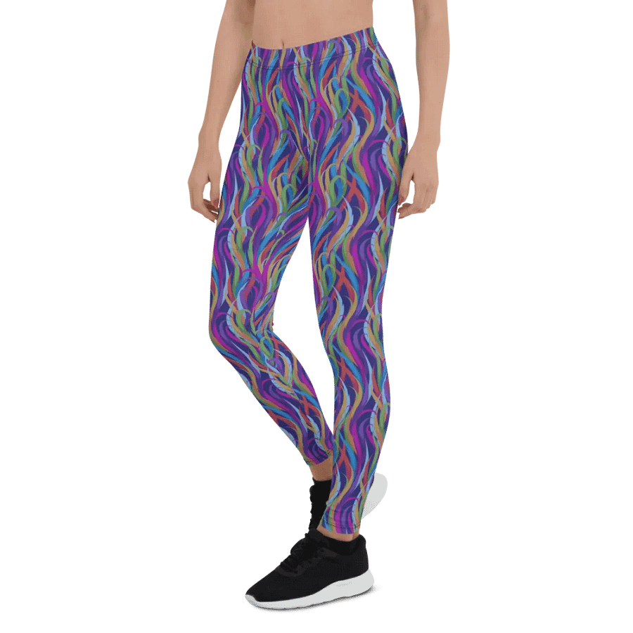 leggings  in modern design with blues, pink and turquoise colors product image (6)