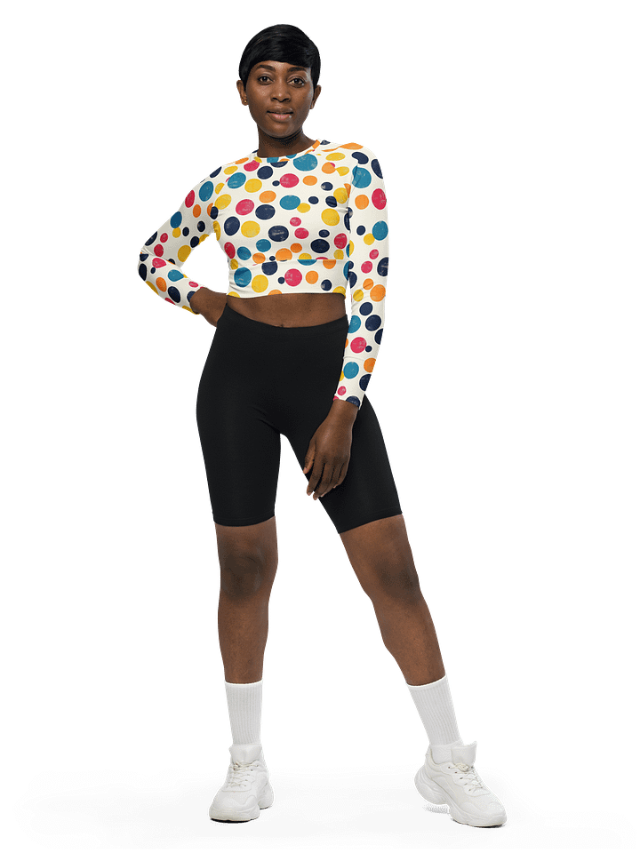 Polka Dot Illusion Vintage Retro Long Sleeve Crop Top product image (2)