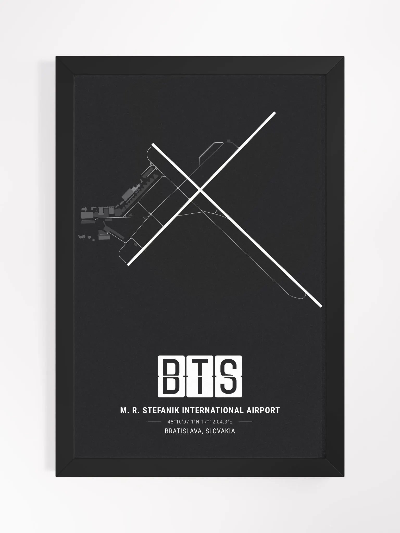 Framed Airport BTS Premium Map On Matt Paper product image (1)