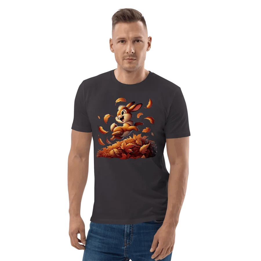 Autumn Leaves Bunny Organic Unisex T-Shirt product image (173)