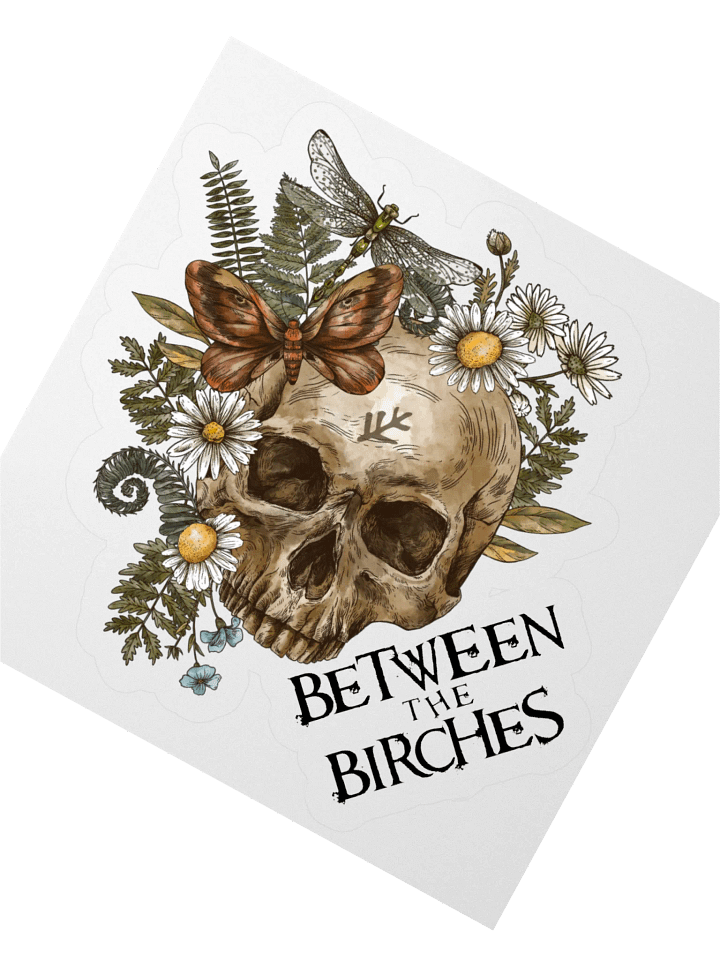 Between the Birches Cottage Core Skull Kiss-Cut Sticker product image (2)