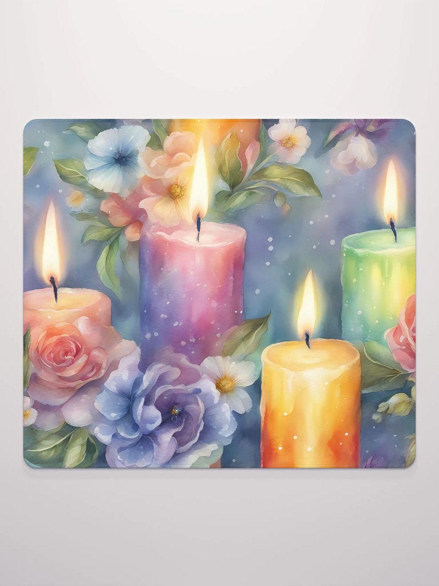 Ambient Candlelights with Flowers, Gaming Mouse Pad, 2 Sizes product image (2)