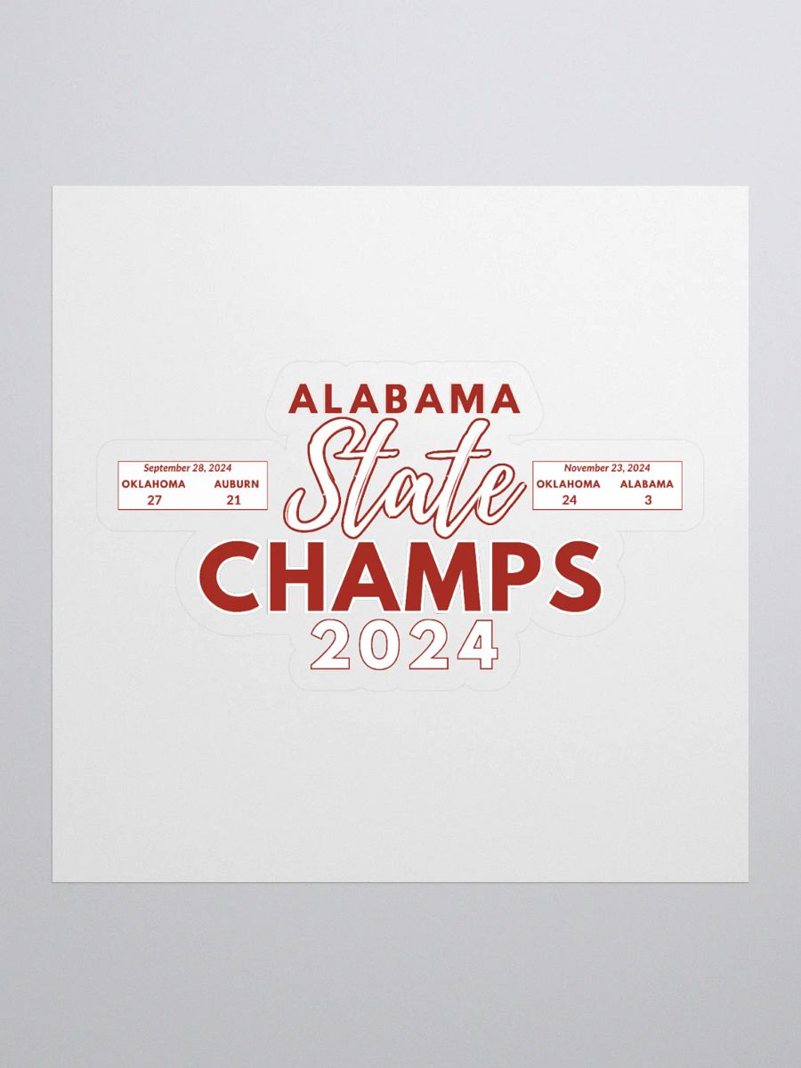 Alabama State Champs 2024 Kiss Cut Stickers product image (1)