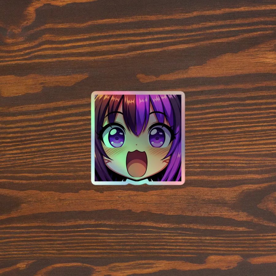 Violet Neko Gasp Holographic Sticker product image (5)