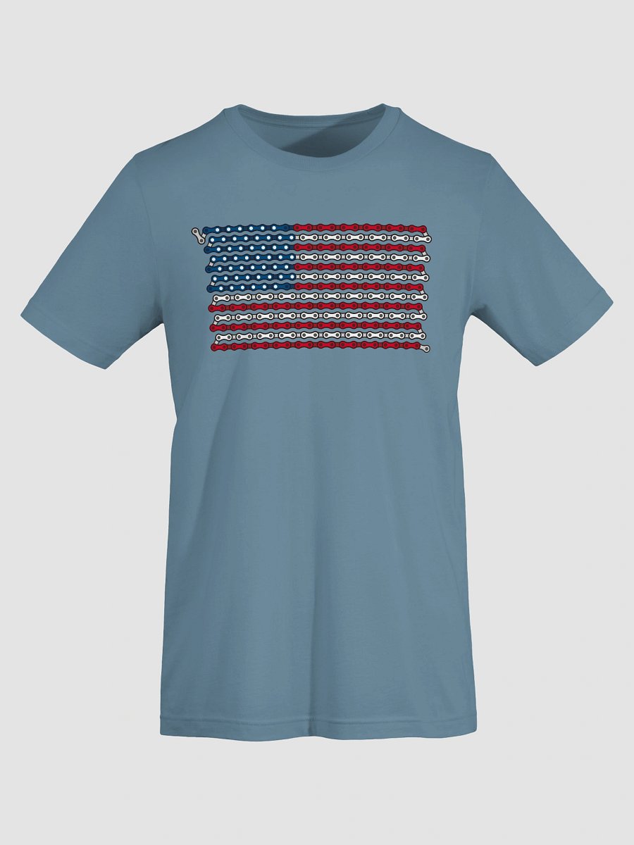 USA 50 States Bike Chain Flag on Dark Color Supersoft Tee product image (3)