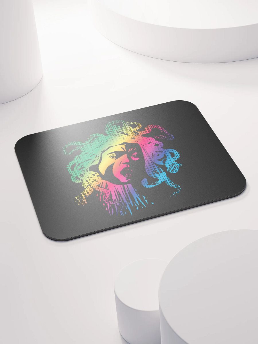 Rainbow Halftone Medusa on Dark - Mouse pad product image (4)