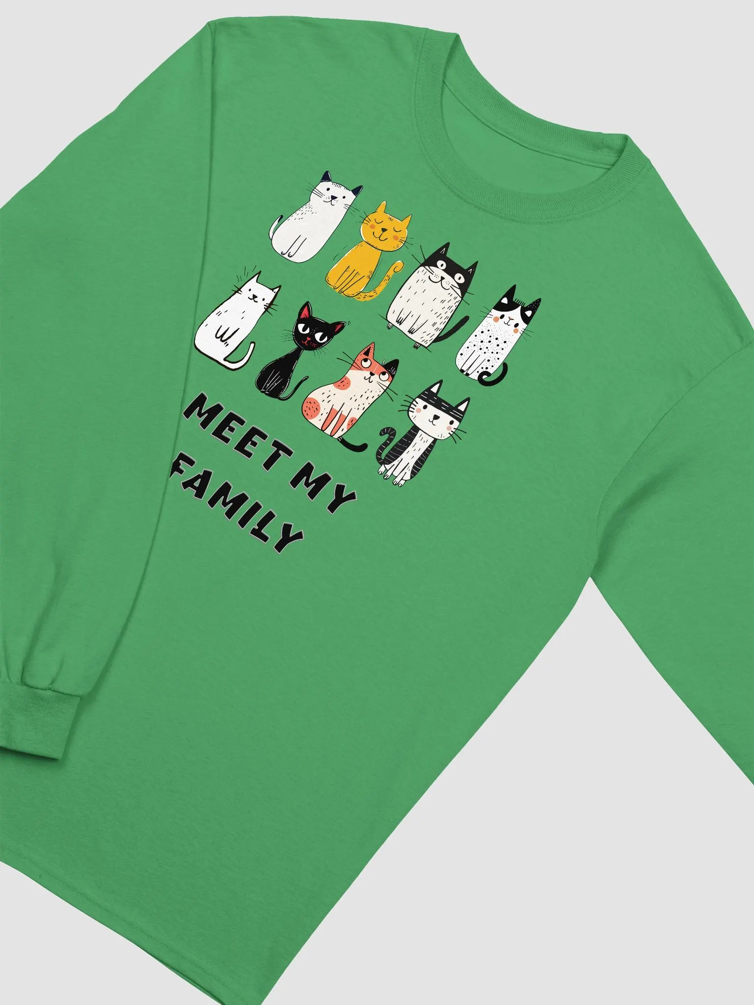 Whimsical Cat Crew: Long Sleeve Tee product image (15)