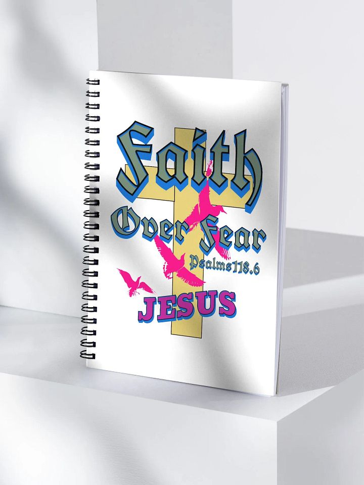 Faith Over Fear Jesus Cross Spiral Notebook product image (1)