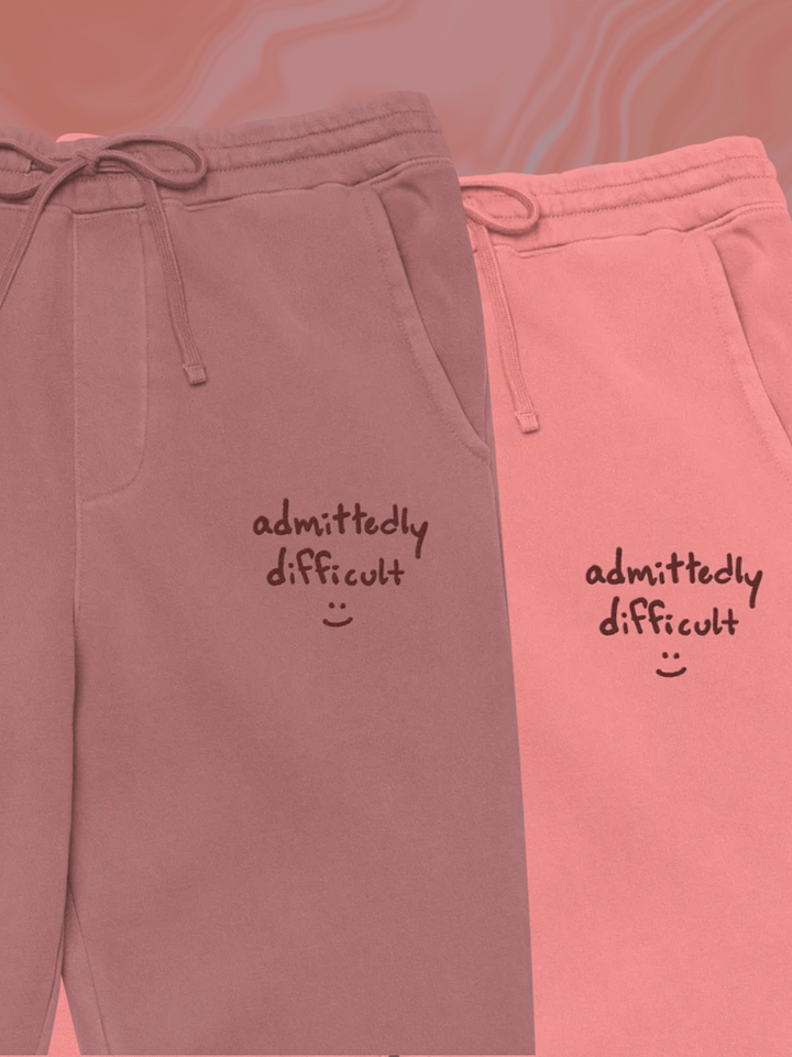 admittedly difficult (maroon thread) pigment dyed sweatpants product image (1)