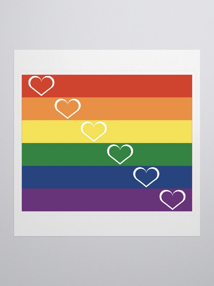 Rainbow Pride with Hearts (D) - Stickers product image (1)