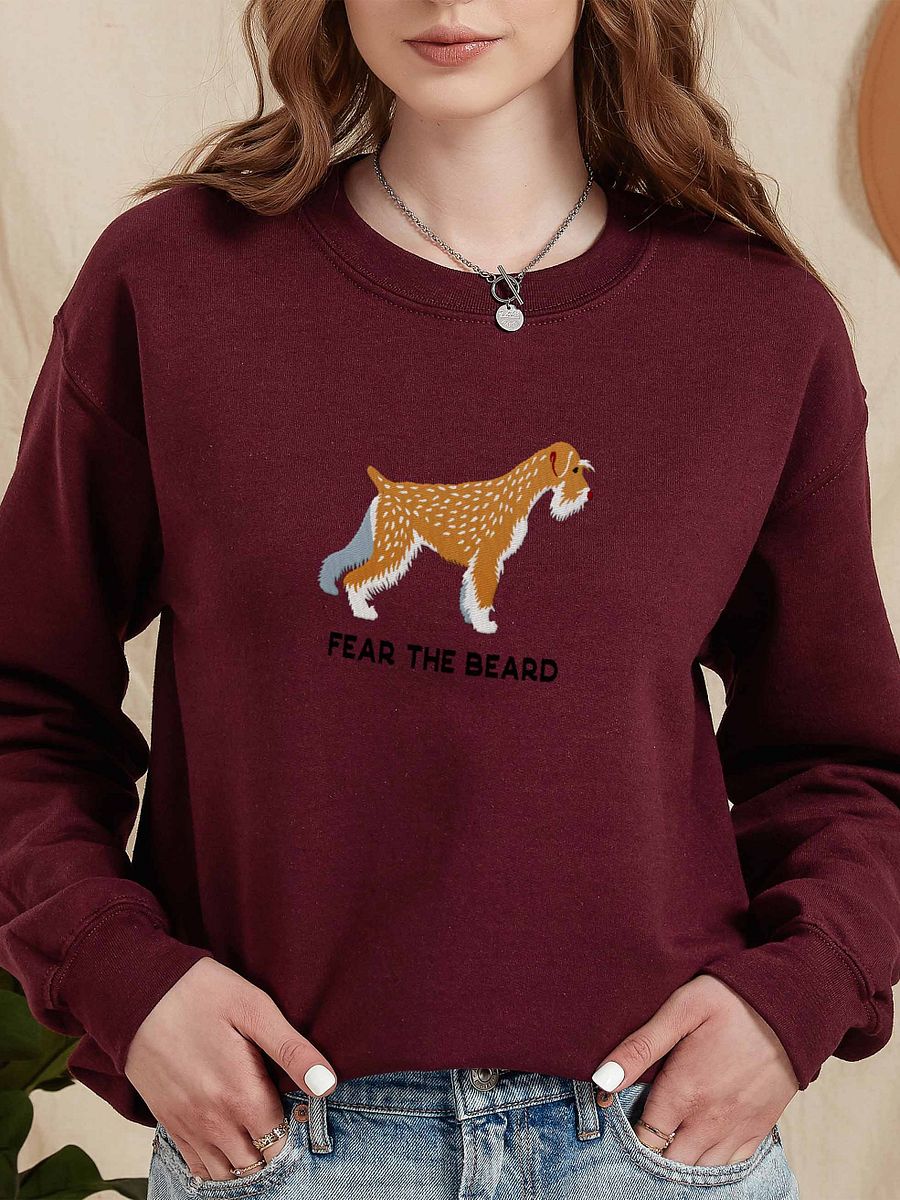 Fear the Beard Sweatshirt (Embroidered) of a Standard Schnauzer(Wheaten) product image (2)