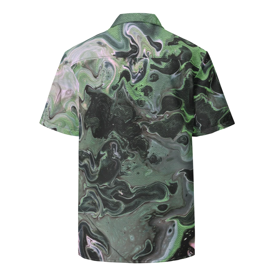 Metallic Green Fluid Acrylic Buttoned Shirt product image (2)