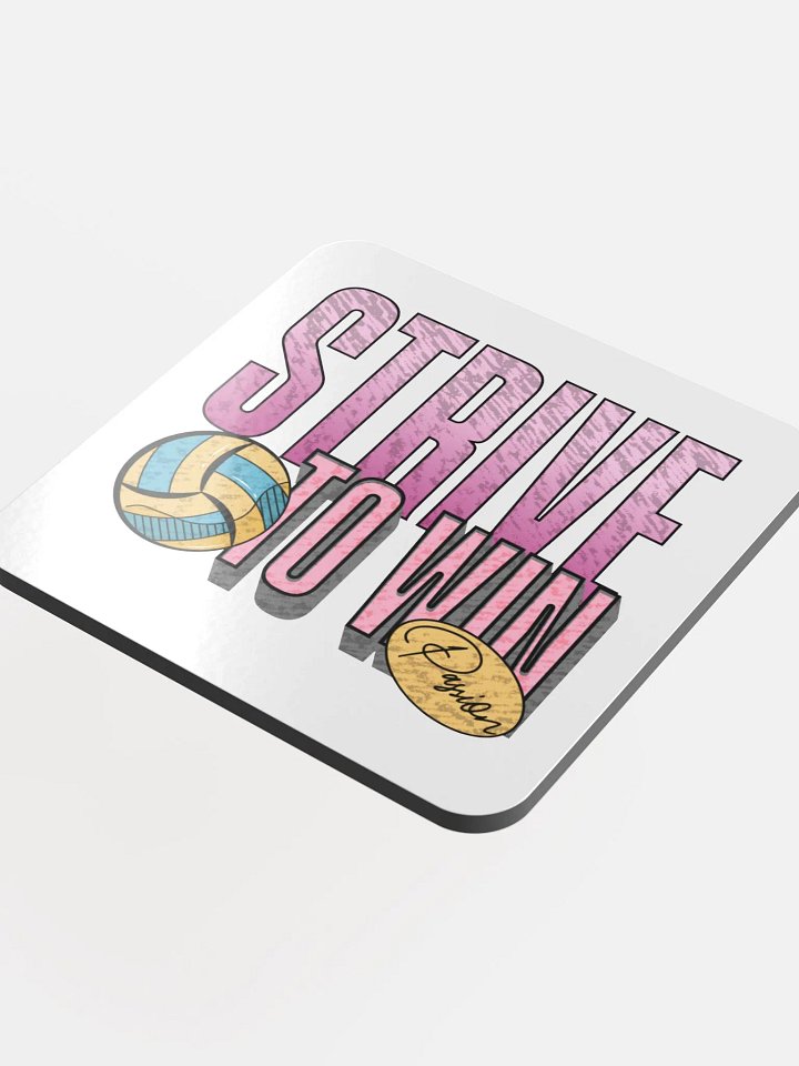 Strive To Win Passion Volleyball Cork Coaster Set product image (1)
