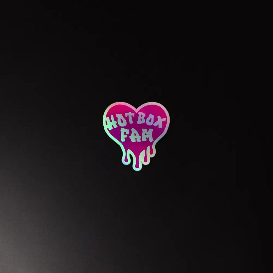 HOT BOX FAM TRANSPARENT HOT PINK LOGO STICKER product image (4)