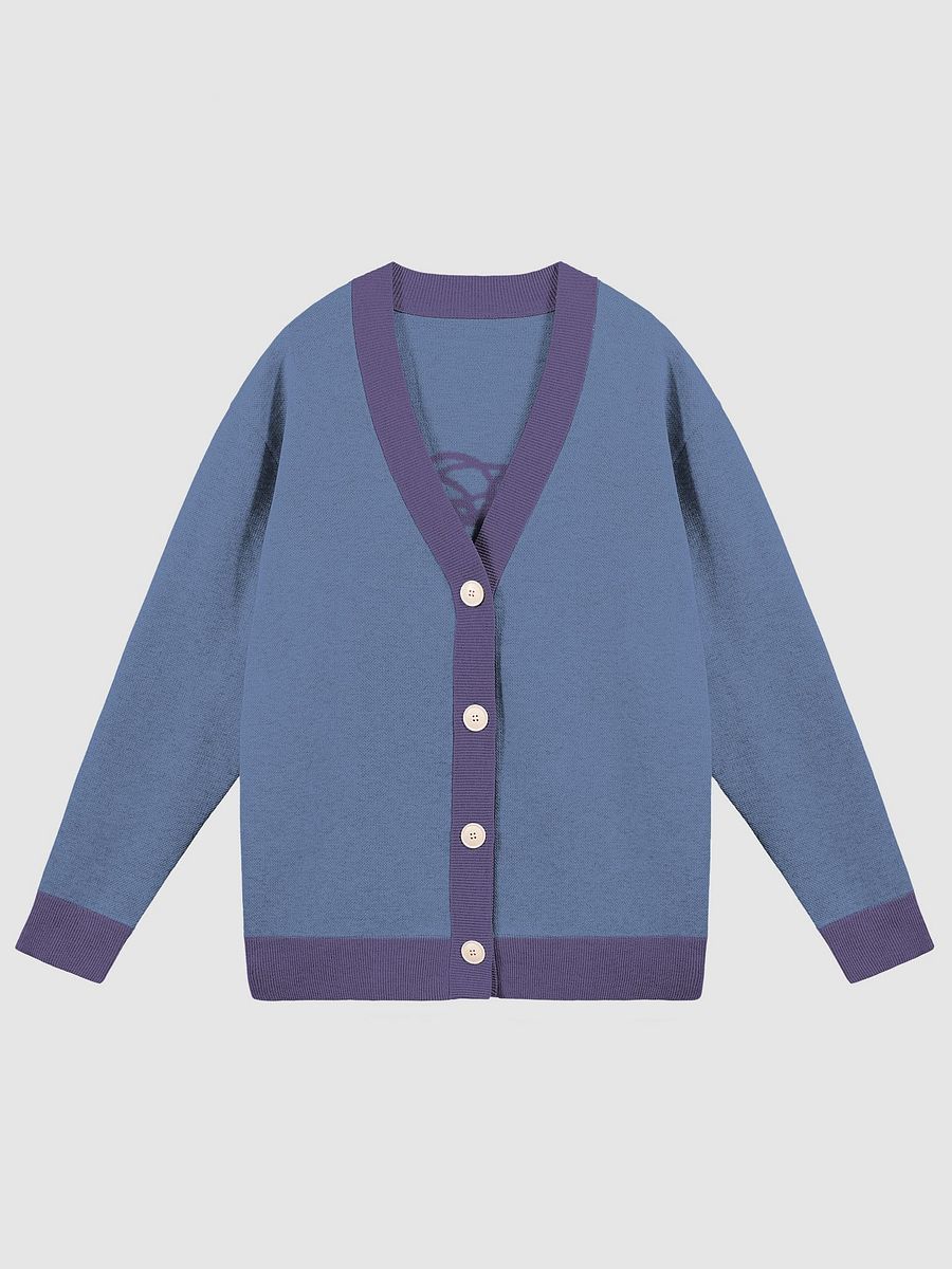 BUSY-BRAINED (lg. design, BLUE and purple) knitwear cardigan product image (1)