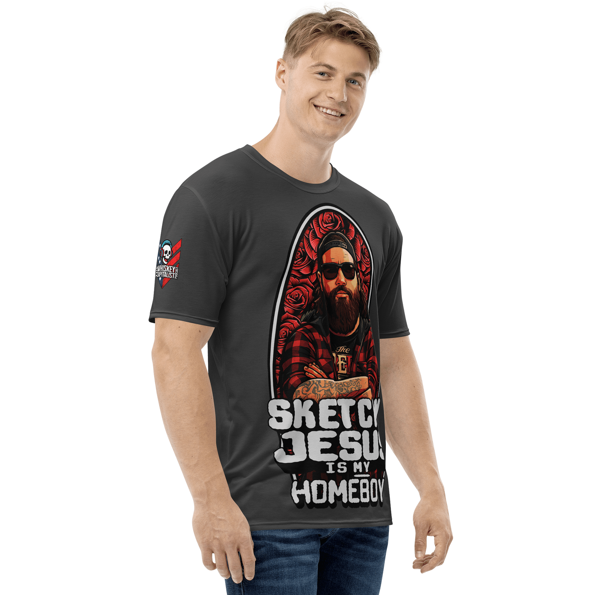"Sketchy Jesus Is My Homeboy" All Over Print T-Shirt product image (3)