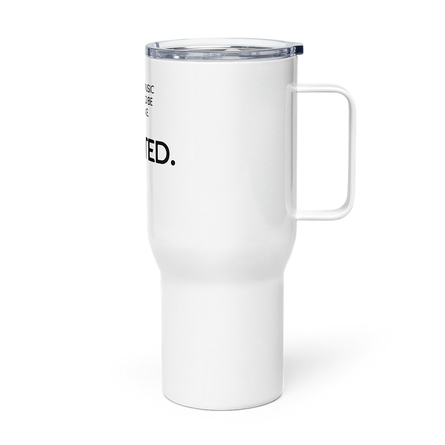 WITHOUT MUSIC LIFE WOULD BE A MISTAKE. Travel Mug with a Handle product image (4)