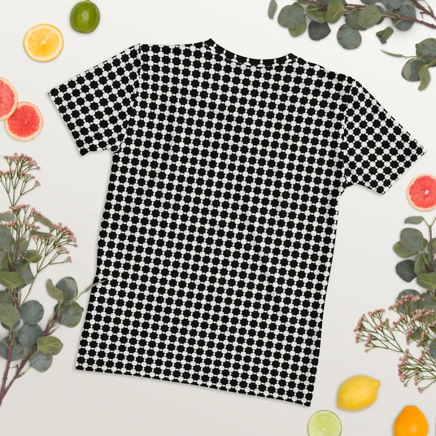 Abstract Black and White Chain Ladies T Shirt product image (6)