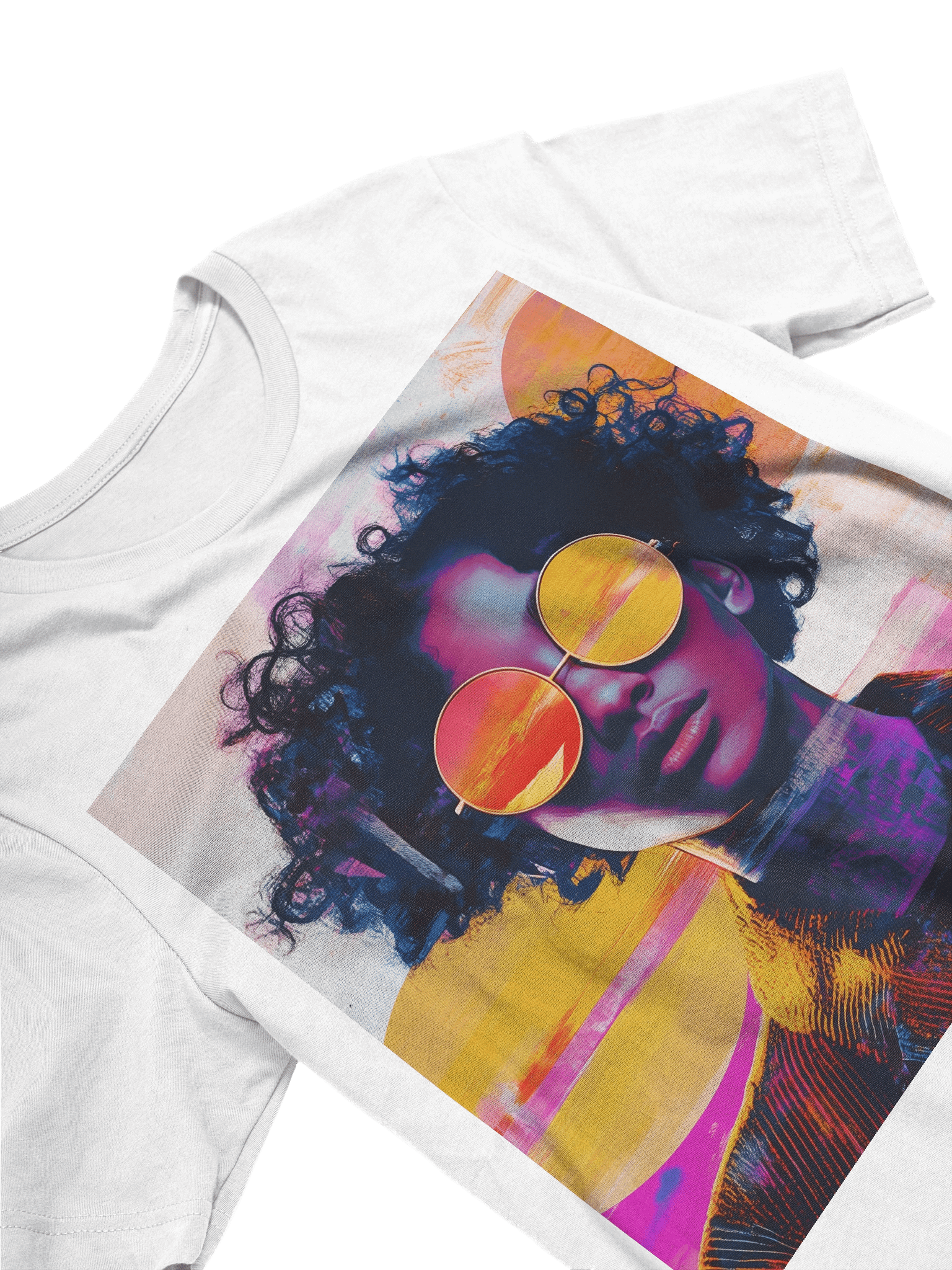 Sunset Sunglasses T-Shirt Neon Pop Art Portrait product image (3)