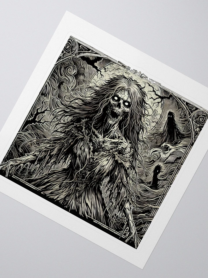 Art Nouveau Ghastly Haunt Vinyl Sticker – Hauntingly Elegant Décor product image (2)