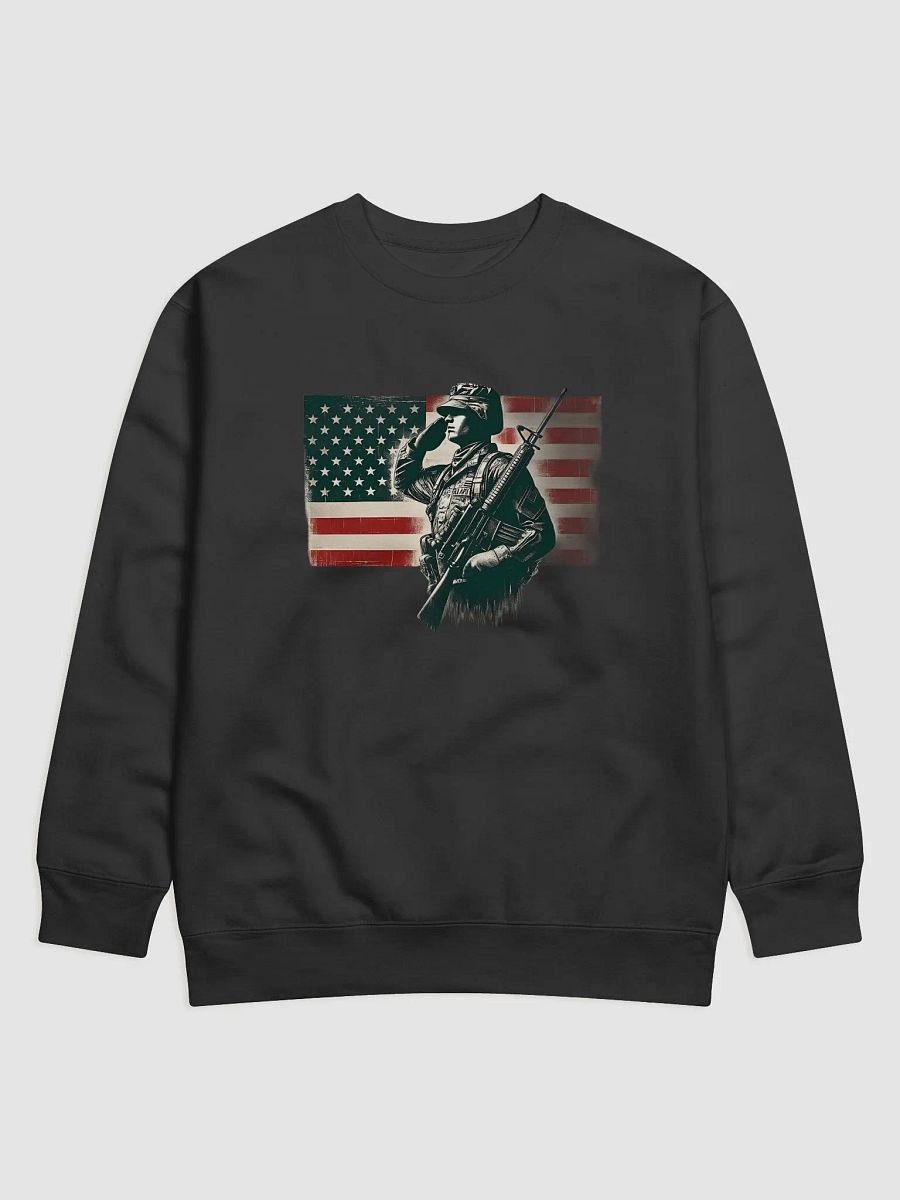 Saluting Soldier - Proud USA Patriotic Tribute Vintage Unisex Premium Sweatshirt product image (1)