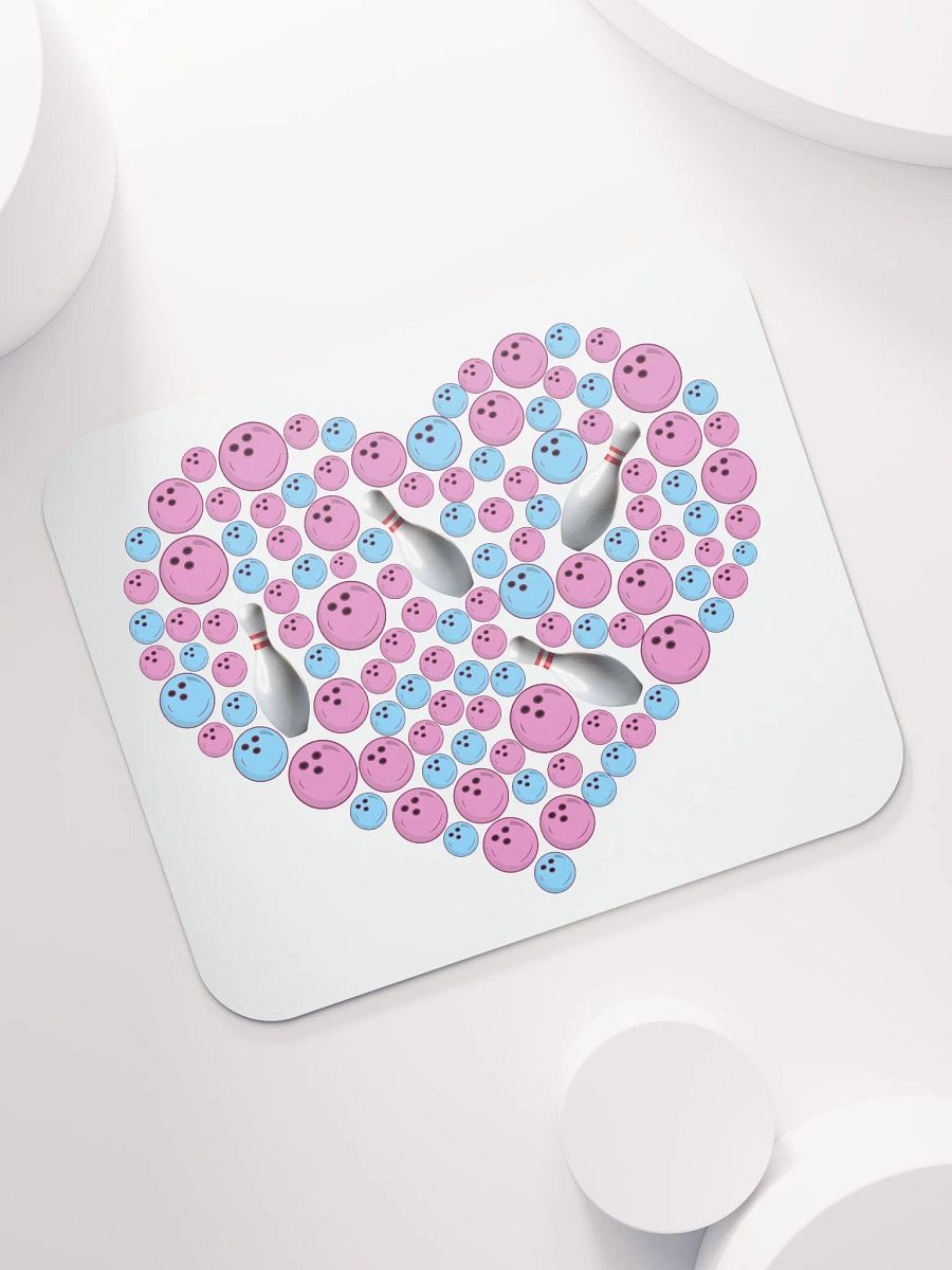 Pure Heart Bowling Pink And Blue Mouse Pad product image (5)