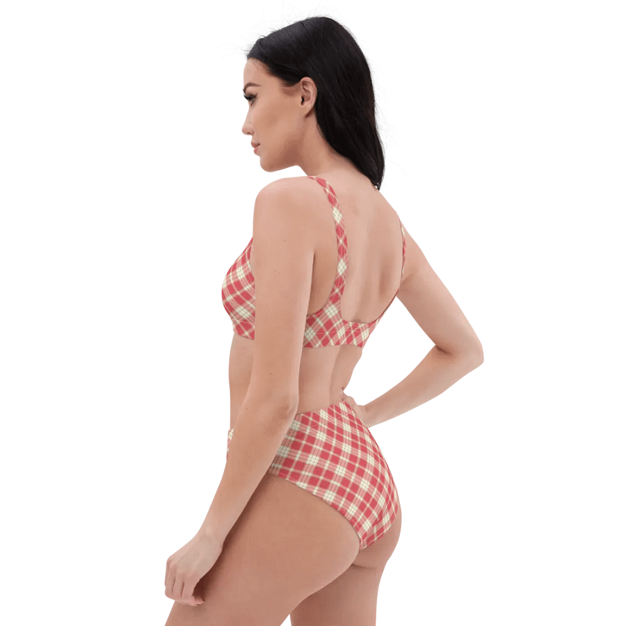 Coral Pink Plaid Bikini product image (7)