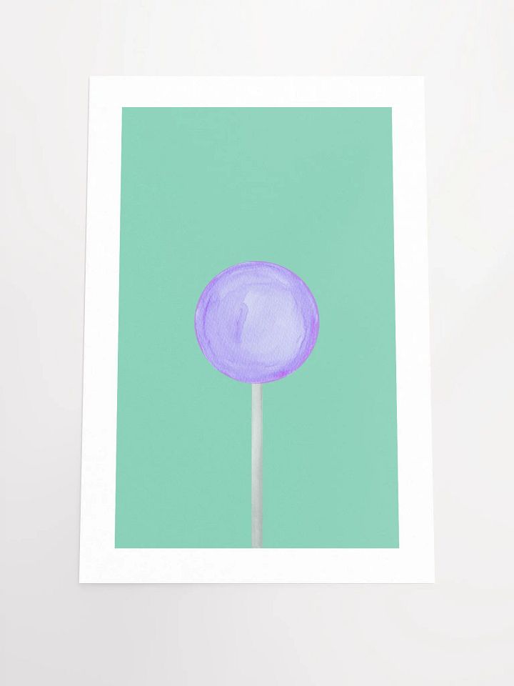 Minimalist Lavender Lollipop on Soft Mint Background Wall Art product image (3)