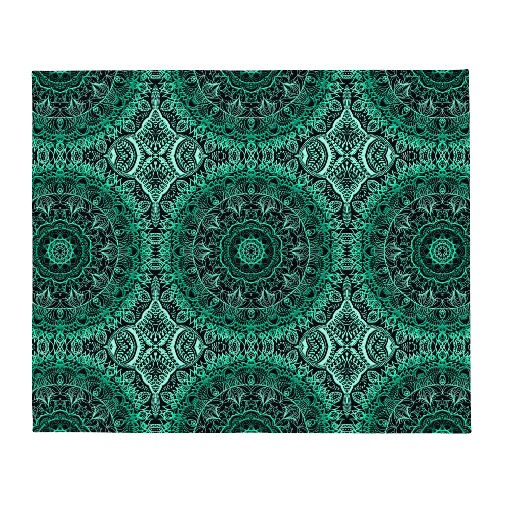 Teal Symmetry Throw Blanket product image (2)