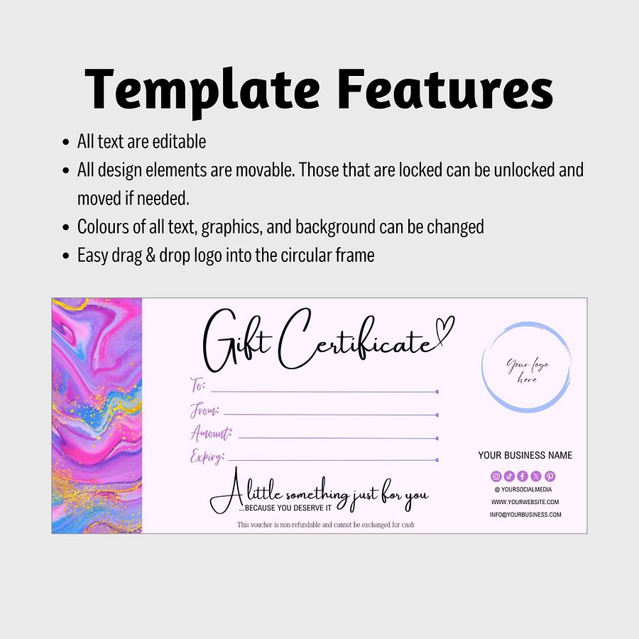 Unicorn - Gift Certificate Template product image (7)