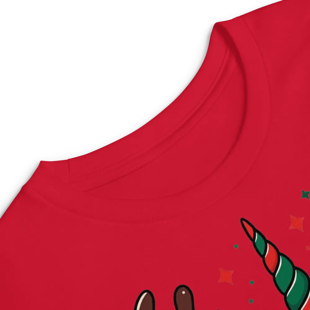 Whimsical Reindeer Unicorn Youth Long Sleeve Tee Red product image (6)