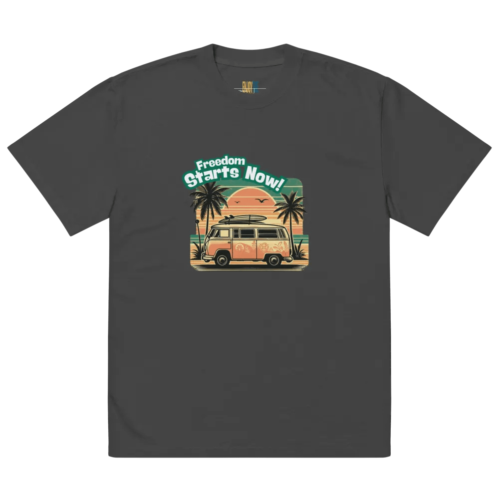 AS Colour Premium Oversized Faded T-Shirt |AI Design travel freedom starts now product image (2)