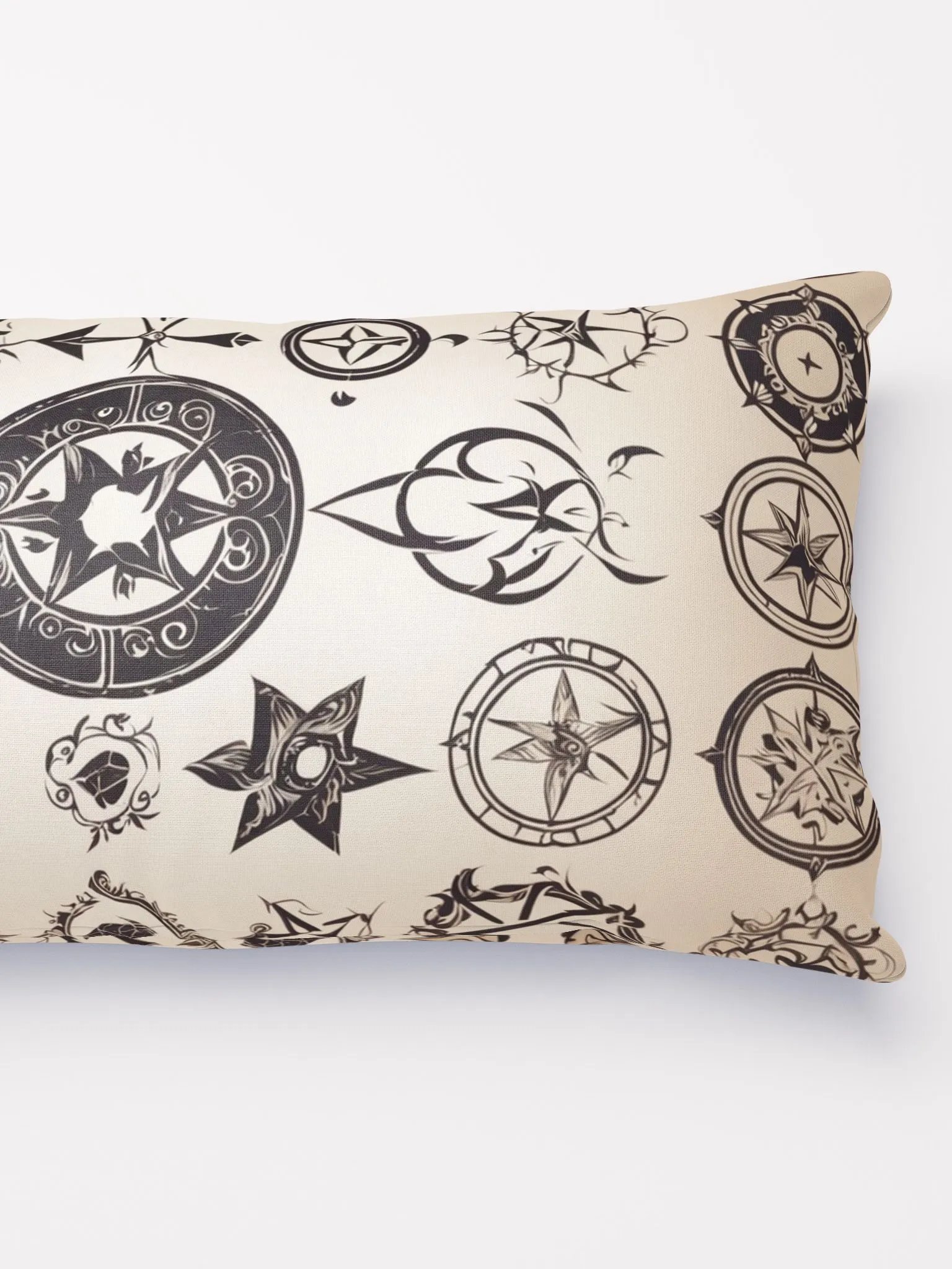 Black and Cream Symbology Cushion product image (2)
