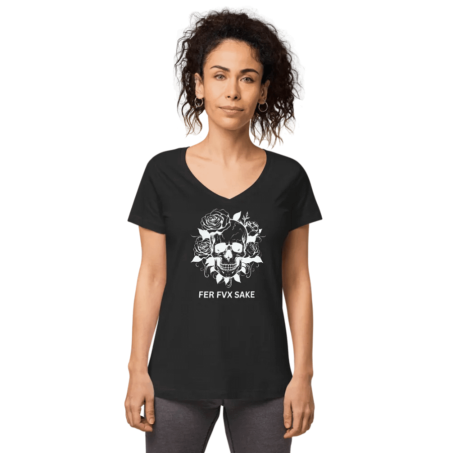 FFS Rose Skull Women's V-Neck product image (1)