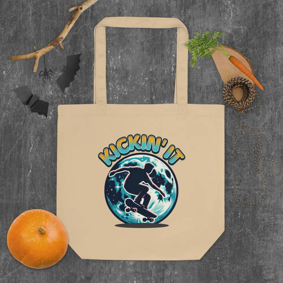 Kickin It Skateboarder Lunar Skater Tote Bag product image (4)