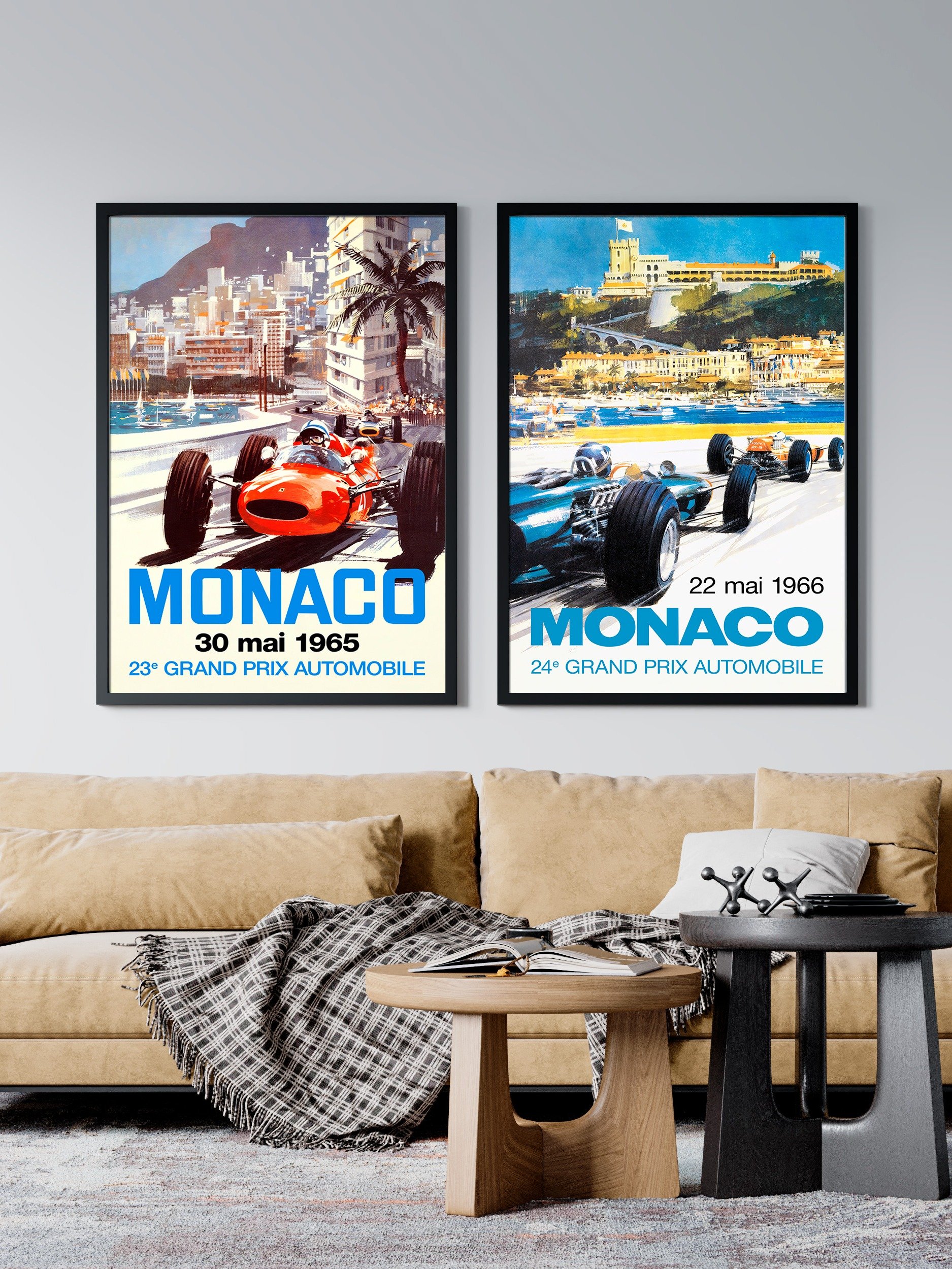 Monaco Vintage F1 Grand Prix, 1966 poster — Vintage Formula 1 poster, Monaco Grand Prix poster, retro travel poster, retro travel art product image (2)