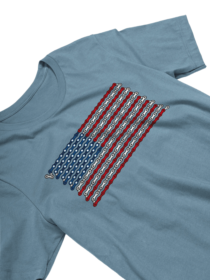 USA 50 States Bike Chain Flag on Dark Color Supersoft Tee product image (2)