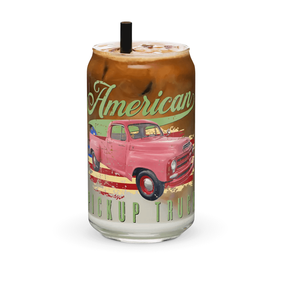 American Pickup Truck Men Women Adults Teens Kids Boys Girls Drinking Glass product image (36)