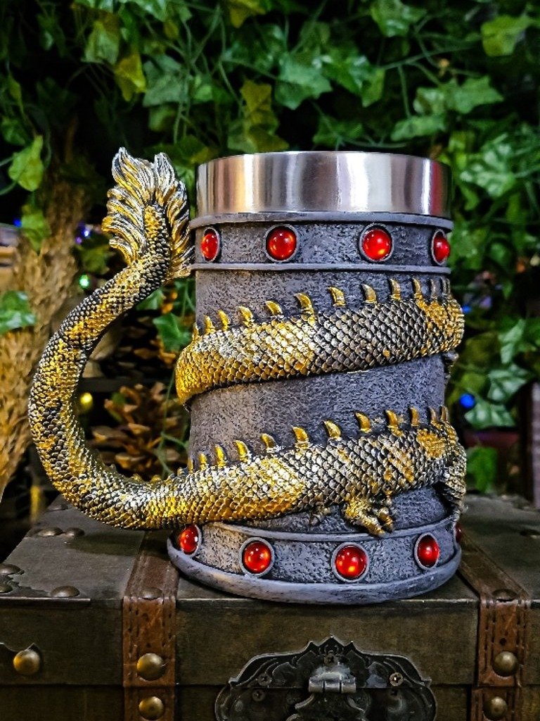 The Armored Kingdom Crimson Gold Wrapped Dragon Mug product image (5)