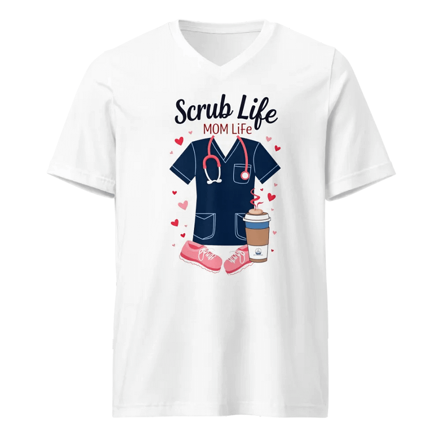 MOM Life Scrub Life v-neckTee product image (1)