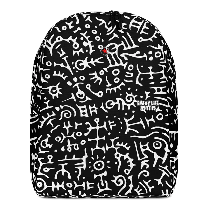"Signs" Pattern in Black and White, All Over Backpack Design product image (1)