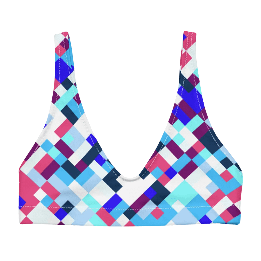 Colorful Mosaic Pattern Design Padded Bikini Top - v1 product image (3)