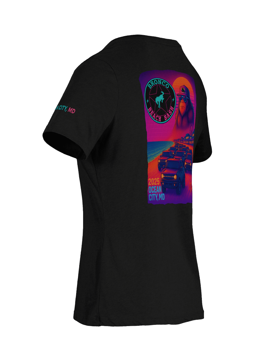 2025 Bronco Beach Bash Ocean City / Destination Bigfoot Bronco Collab | Women's Relaxed V-Neck T-Shirt (Multiple Color Options) product image (9)