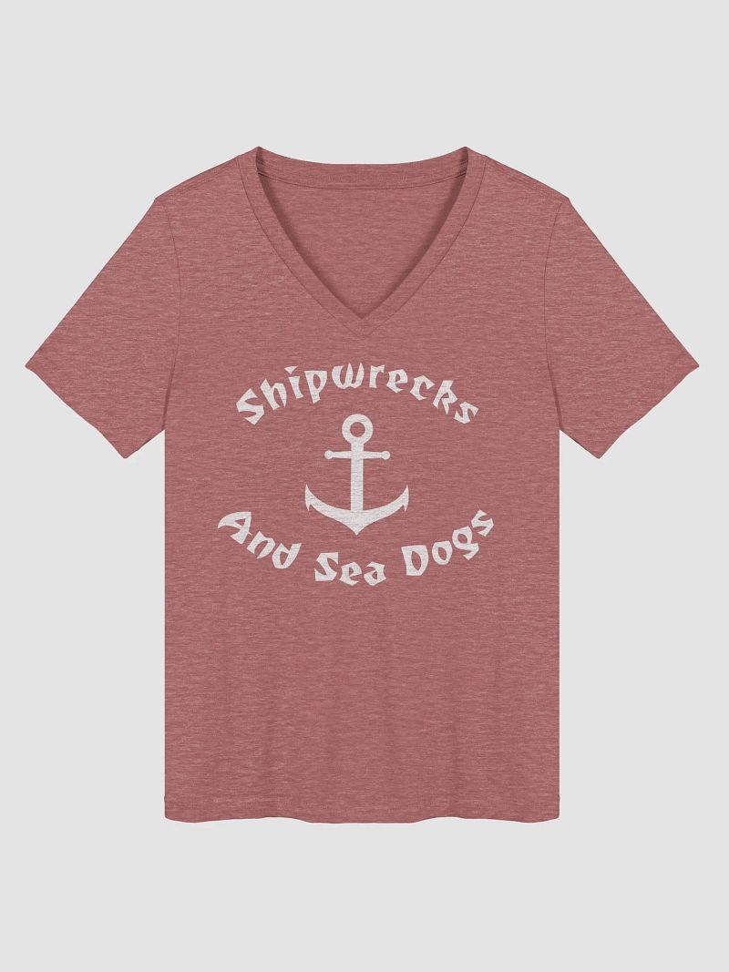 Women's V-neck Shipwrecks and Sea Dogs Logo T-Shirt