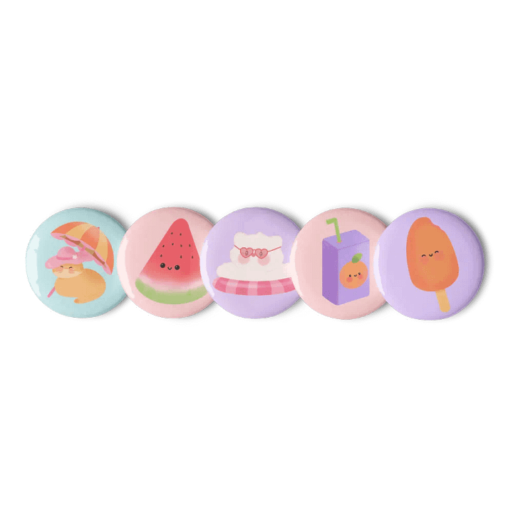 Summer Fun Cute Cat Button Pins Set product image (2)