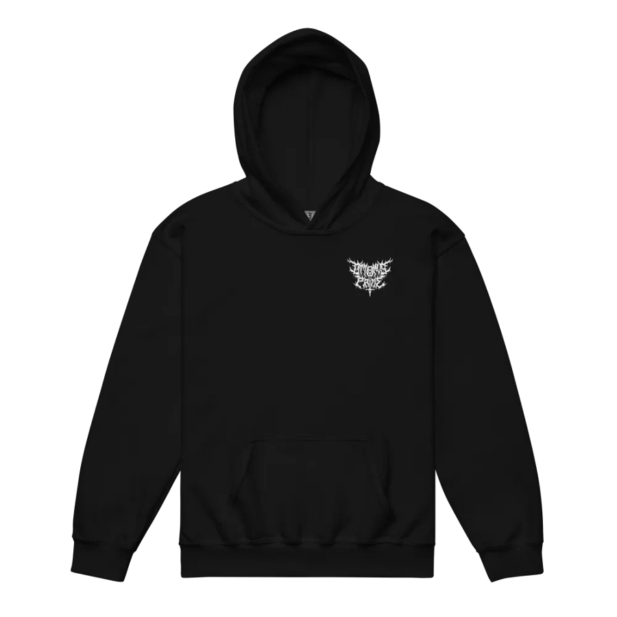 Youth Hoodie - Metal Logo (White) product image (10)