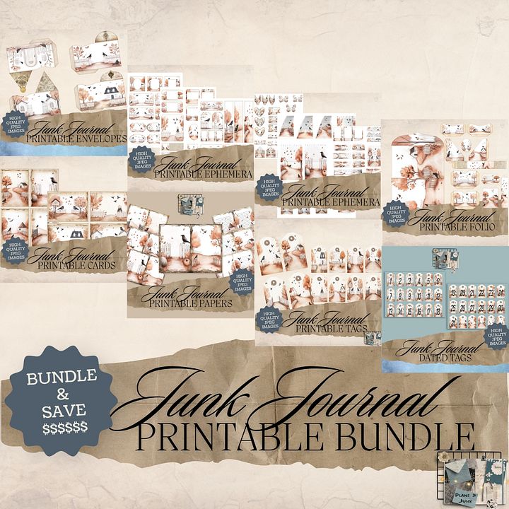 Autumn Crows - Junk Journal Bundle V4 product image (1)