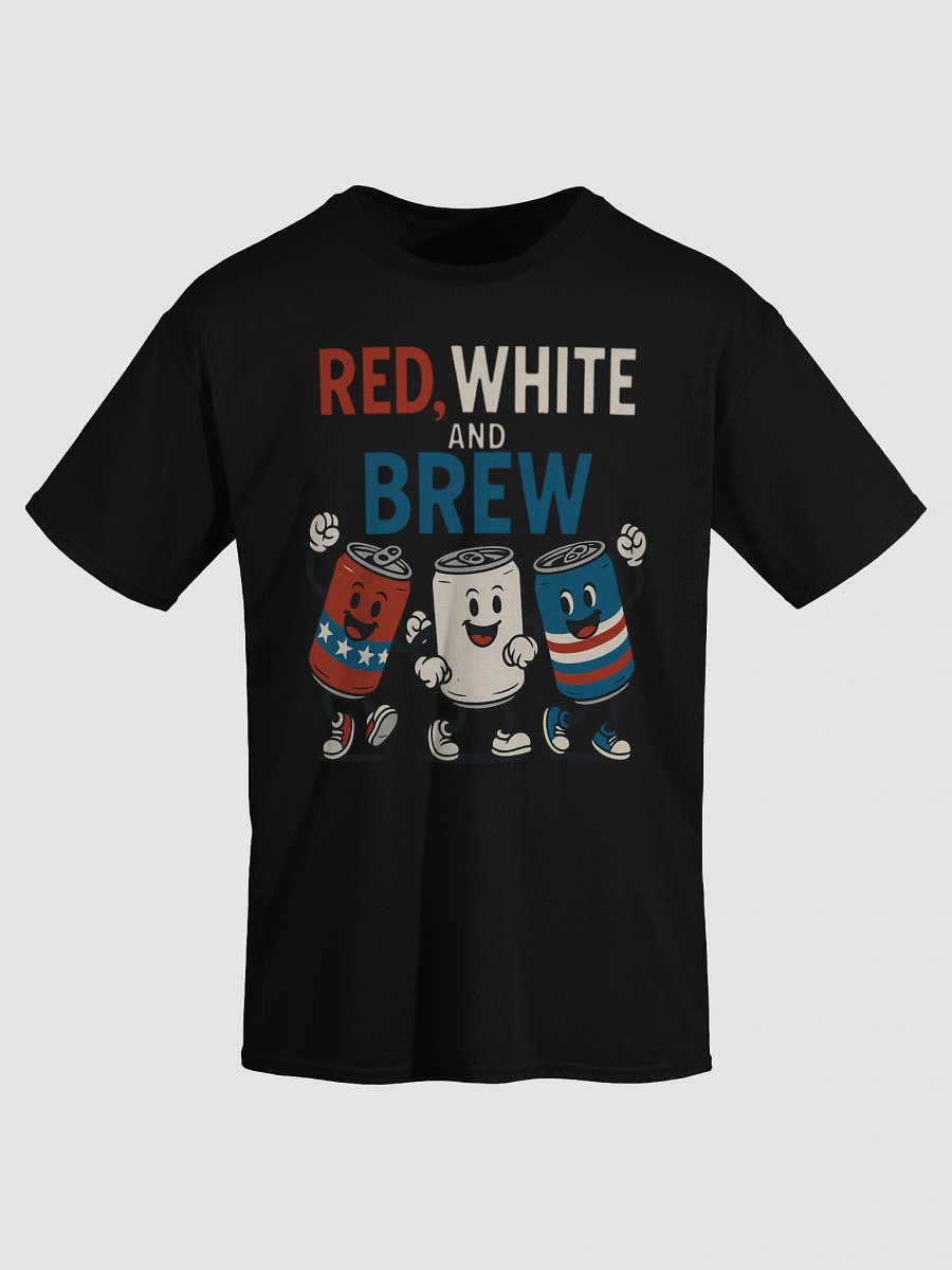 Red White and Brew 4th of July T-Shirt - Patriotic Beer & Soda Cans product image (9)