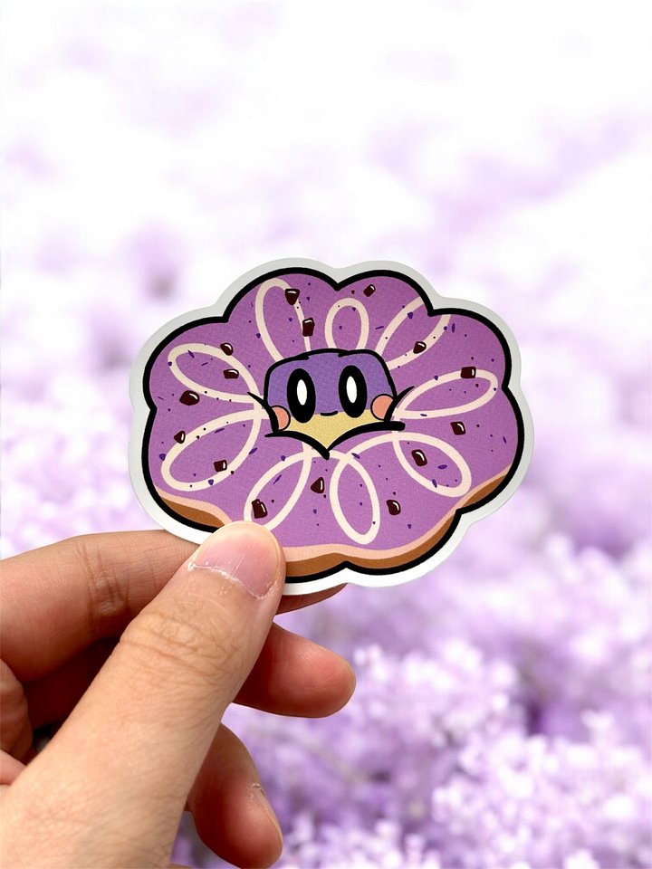 Blueberry Chocolate Mochi Donut Waterproof Vinyl Sticker product image (1)